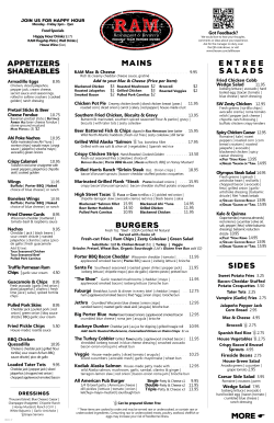 APPETIZERS BURGERS SIDES ENTREE SALADS MORE E MAINS