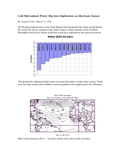 SUPPRESSED WESTERLIES LED TO WEAKER TRADE WINDS