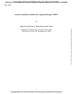 General Anesthetics Sensitize the Capsaicin Receptor TRPV1