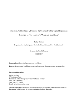 Precision, Not Confidence, Describes the Uncertainty of Perceptual