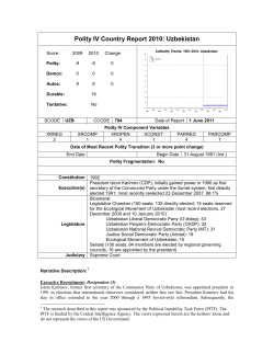 Polity IV Country Report 2010: Uzbekistan