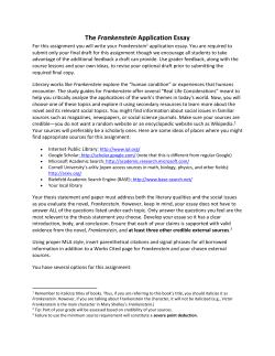 The Frankenstein Application Essay