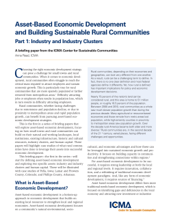 Asset-Based Economic Development and Building Sustainable