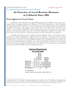 An Overview of Local Revenue Measures in California Since 2001