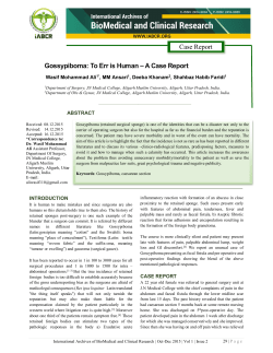 Gossypiboma: To Err is Human &ndash; A Case Report Case Report