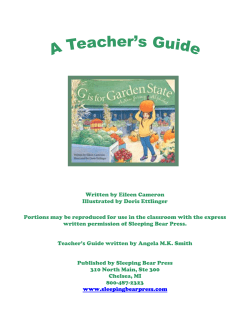 G is for Garden State: A Teacher`s Guide