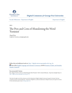 The Pros and Cons of Abandoning the Word `Feminist`