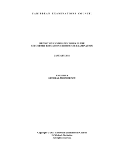 caribbeanexaminations council report on candidates` work in