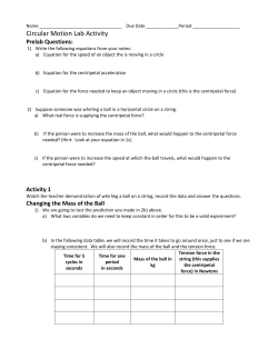 Circular Motion Lab Activity