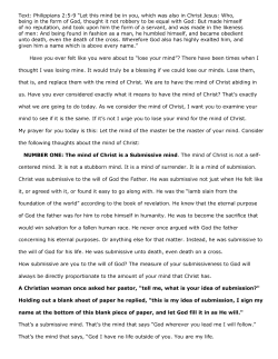 Text: Philippians 2:5-9 &ldquo;Let this mind be in you, which was also in