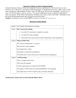Interactive Choices (Creative Summarization) General Directions
