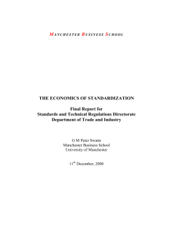 The Economics of Standardization: Final Report for Standards and