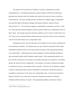 The impact of the Construction of Medians within Expropriations Law