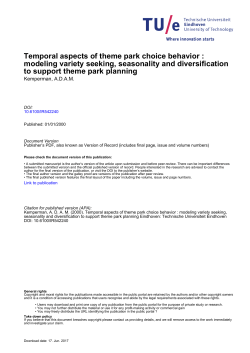 Temporal aspects of theme park choice behavior : modeling