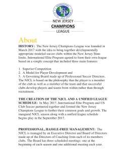HISTORY: The New Jersey Champions League was founded in