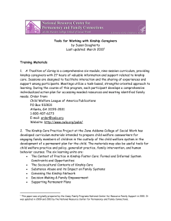 Tools for Working with Kinship Caregivers - Hunter College