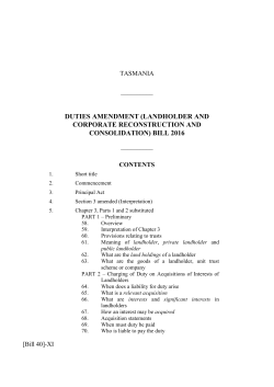 duties amendment (landholder and corporate reconstruction and