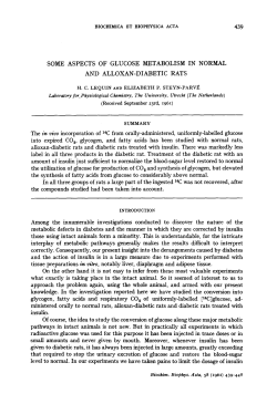 some aspects of glucose metabolism in normal and alloxan