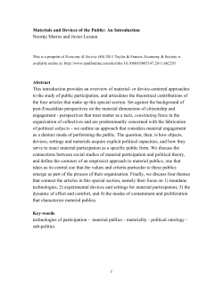 Materials and Devices of the Public