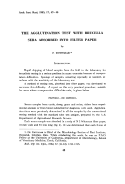 THE AGGLUTINATION TEST WITH BRUCELLA SERA ABSORBED