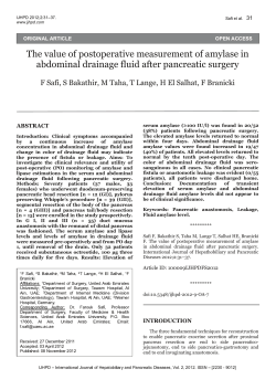The value of postoperative measurement of amylase in abdominal