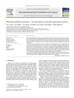 International Journal of Greenhouse Gas Control Offsetting methane