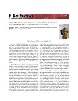 Berlin: Capital of the Nervous Breakdown? - H-Net