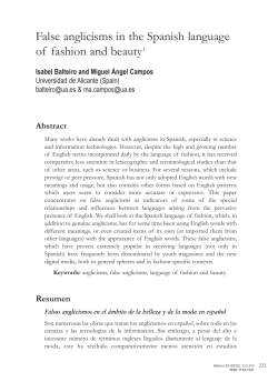 False anglicisms in the Spanish language of fashion and beauty1