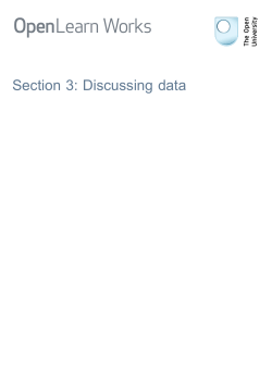 Section 3: Discussing data