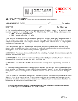 Allergy Testing Packet