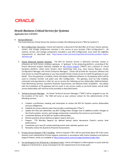 BCS Service Definitions