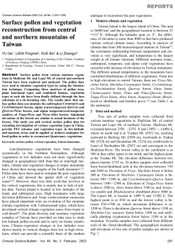 Surface pollen and vegetation reconstruction from central and