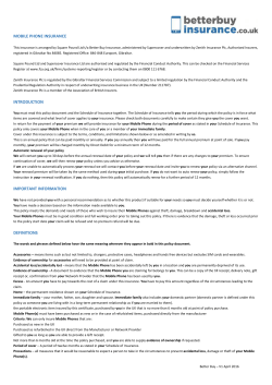 MOBILE PHONE INSURANCE INTRODUCTION IMPORTANT