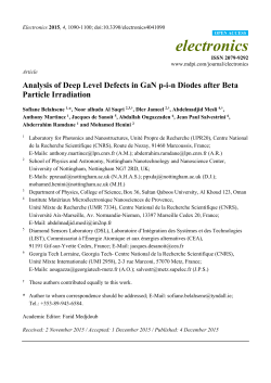 Analysis of Deep Level Defects in GaN p-i