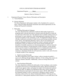 ANNUAL DEPARTMENT/PROGRAM REPORT Department/Program