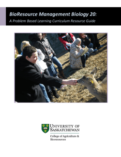 BioResource Management Biology 20: