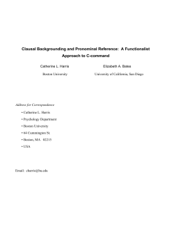 Clausal Backgrounding and Pronominal Reference: A Functionalist