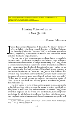Hearing Voices of Satire in Don Quixote - H-Net