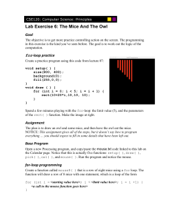 Lab Exercise 6: The Mice And The Owl