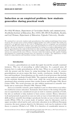 how students generalize during practical work