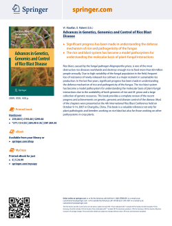 Advances in Genetics, Genomics and Control of Rice