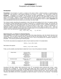 experiment 7 - URI Chemistry