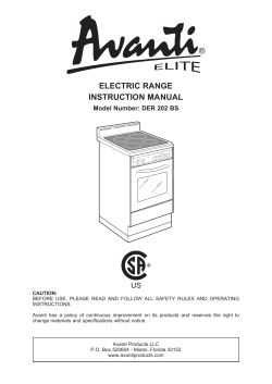 ELECTRIC RANGE INSTRUCTION MANUAL