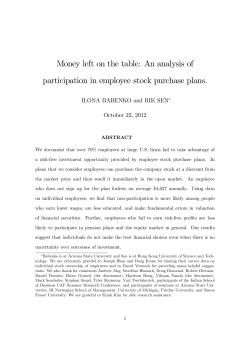 Money left on the table: An analysis of participation in employee