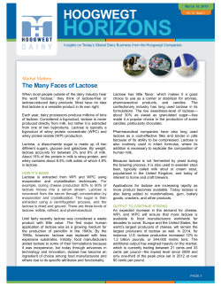 The Many Faces of Lactose