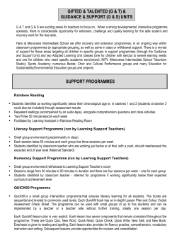 2017 Guidance and Support/Gifted and Talented