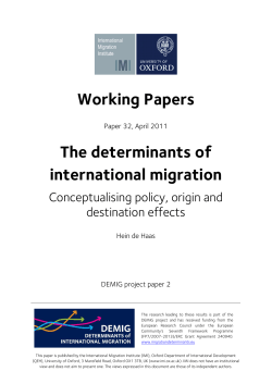 The determinants of international migration