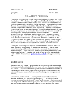 COURSE GOALS - Department of Political Science