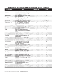 Manufactured Toys and Play Materials for Infants at 12 to