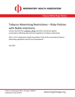 Tobacco Advertising Restrictions – Risky Policies with Noble